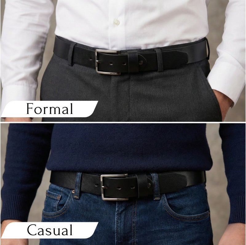 فورس حزام جلد طبيعي تيمبر (أسود) من جلد ميلانو - Image 2