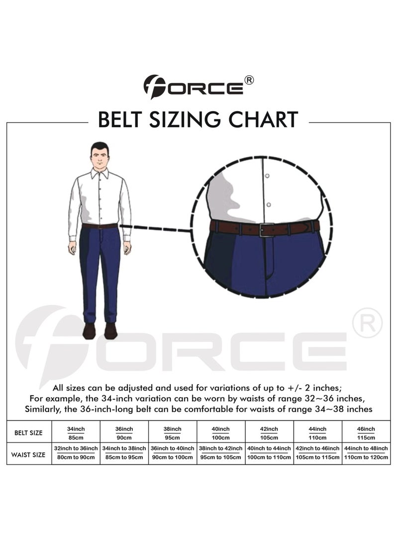 FORCE Force Genuine Leather Belt Men - Semi-Casual Men's Belt & Party Wear Belt, Casual Outfits, Gifts - Black & Brown Men’s Leather Belt for Men  - Image 5