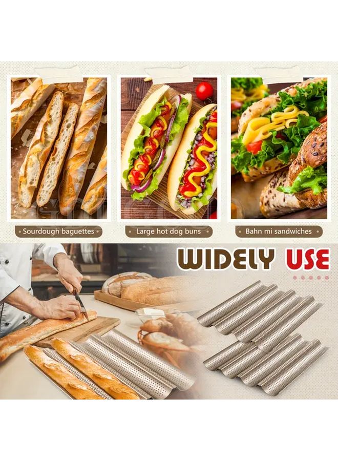 2 Pack Non Stick Perforated French Bread Baking Pan Black - Image 5