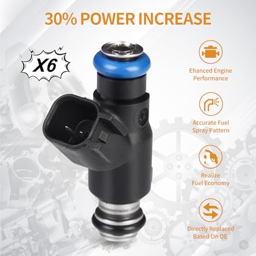 AISHAN 6PCS Fuel Injectors 4 Holes Compatible with Hyundai Azera 2006-2011, Entourage Genesis Santa Fe Sonata Veracruz, for Kia Amanti Sedona Sorento V6 3.3L 3.8L Replace# 353103C000 - Image 3