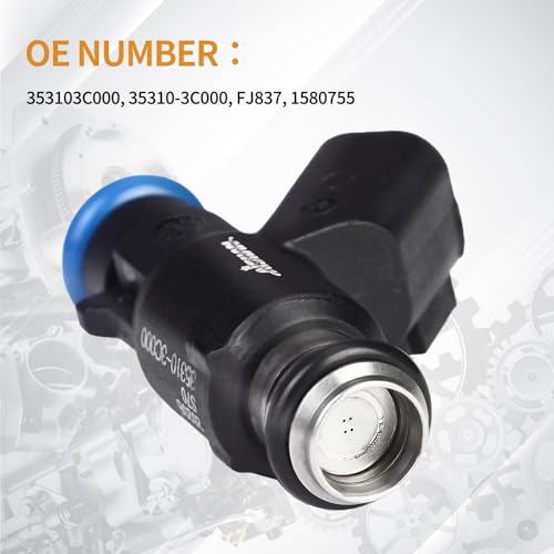 AISHAN 6PCS Fuel Injectors 4 Holes Compatible with Hyundai Azera 2006-2011, Entourage Genesis Santa Fe Sonata Veracruz, for Kia Amanti Sedona Sorento V6 3.3L 3.8L Replace# 353103C000 - Image 5