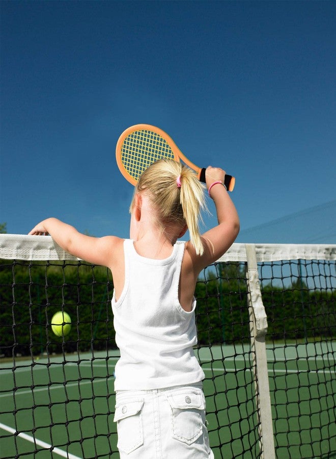 Crefotu Kids Tennis Racket,17 Inch Plastic Tennis Racket with 2 Soft Balls,2 Tennis Balls and 4 Shuttlecocks for Kid,Toddler Outdoor/Indoor Sport Play (Orange & Green) - Image 3