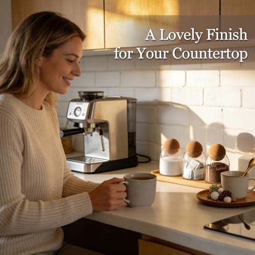 ComSaf 3 Pack 16oz Clear Decorative Glass Jars with Cork Ball Lid Coffee Bar Kitchen Counter Bathroom Storage Dishwasher Safe Glass Canisters for Coffee Sugar Candy Storage Home Decor Gifting - Image 3