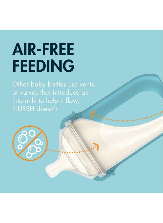 بون زجاجات الرضاعة القابلة لإعادة الاستخدام من Boon Nursh المصنوعة من السيليكون - حلمة متوسطة التدفق - جراب وحلمة من السيليكون لزجاجات الرضاعة - أساسيات تغذية الطفل - صبغ التعادل - من 3 إلى 6 أشهر - 3 عبوات - 8 أونصة - Image 3