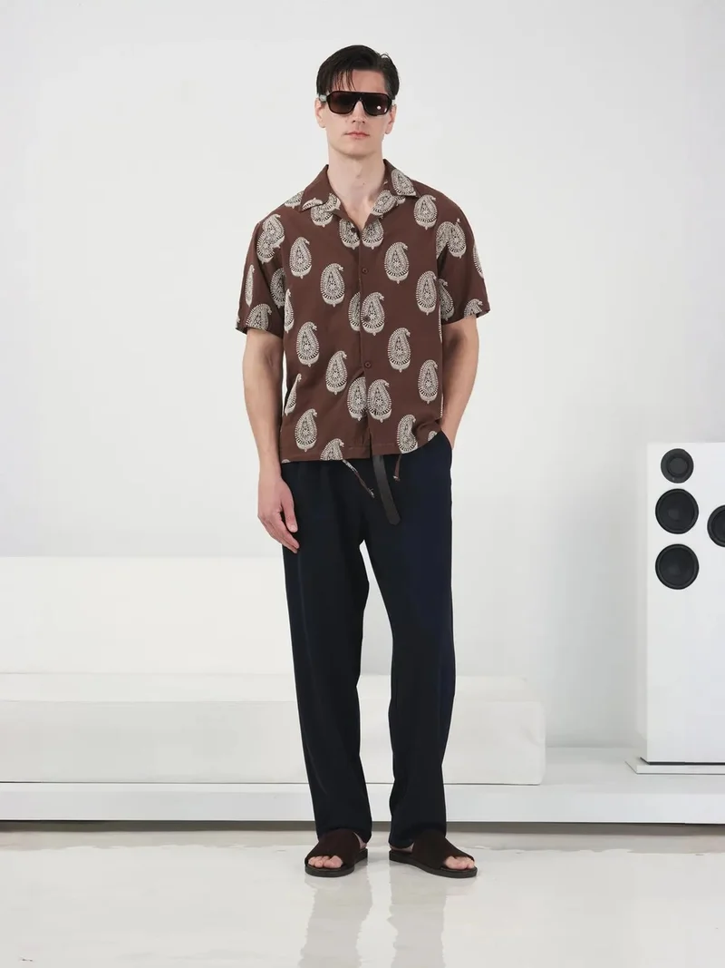 جيستو GIESTO Short Sleeve Paisley Print Shirt