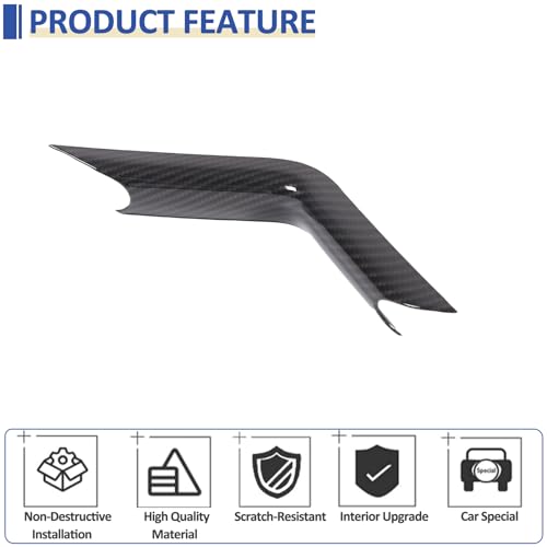 Daeiclru Center Console Gear Shift Panel Side Trim Cover Compatible with Jaguar F-Type 2013-2024, ABS Car Gear Shift Right Side Trim Strip, Interior Accessories (Carbon Fiber Pattern) - Image 3