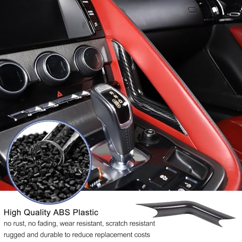 Daeiclru Center Console Gear Shift Panel Side Trim Cover Compatible with Jaguar F-Type 2013-2024, ABS Car Gear Shift Right Side Trim Strip, Interior Accessories (Carbon Fiber Pattern) - Image 4
