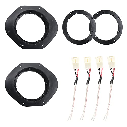 NuIth 6.5 inch Front Door Speaker Adapter Spacer Ring W/Speaker Harness Connector for Ford F150 2015-2022, 6 1/2 Inch Speaker Bracket Front Door Installation Plate Converter - Image 1