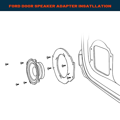 NuIth 6.5 inch Front Door Speaker Adapter Spacer Ring W/Speaker Harness Connector for Ford F150 2015-2022, 6 1/2 Inch Speaker Bracket Front Door Installation Plate Converter - Image 4
