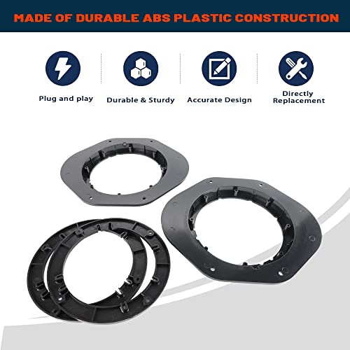 NuIth 6.5 inch Front Door Speaker Adapter Spacer Ring W/Speaker Harness Connector for Ford F150 2015-2022, 6 1/2 Inch Speaker Bracket Front Door Installation Plate Converter - Image 2