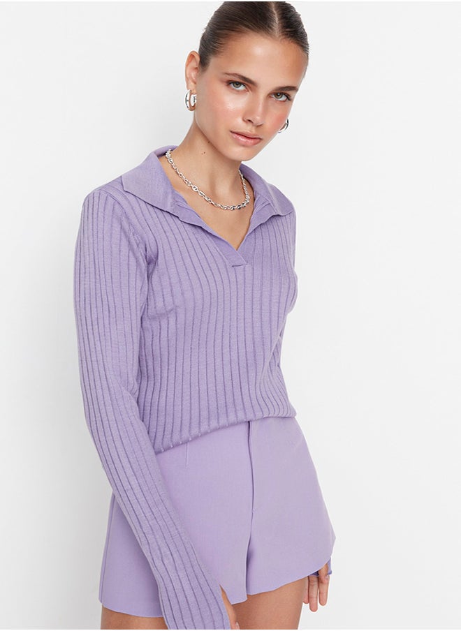 Lilac Sleeve Detailed Polo Neck Knitwear Sweater TWOAW21KZ1113 - pzsku/Z624BB8BC91C53D41BDFBZ/45/_/1730941464/5cceb8e2-0330-40cf-b276-ae422e5d92dd