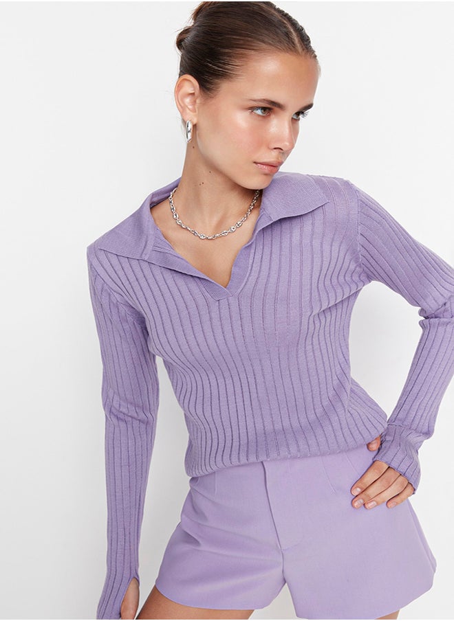 Lilac Sleeve Detailed Polo Neck Knitwear Sweater TWOAW21KZ1113 - pzsku/Z624BB8BC91C53D41BDFBZ/45/_/1730941468/18463ead-baed-4196-bcb7-5fa97822386f