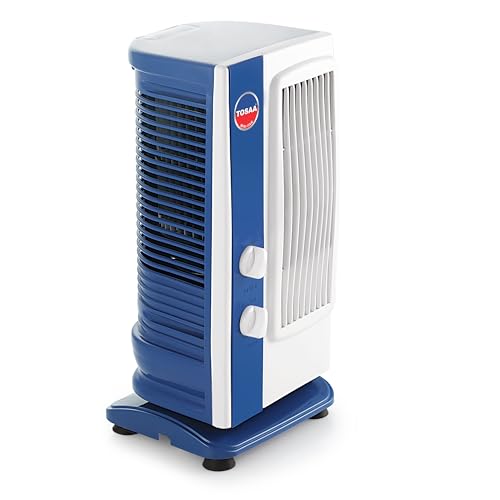 Tosaa Tower Fan Mini-Multipurpose Portable Oscillating Fan-3 speeds,Portable Desktop Fan (Blue Tower Fan) - Image 2