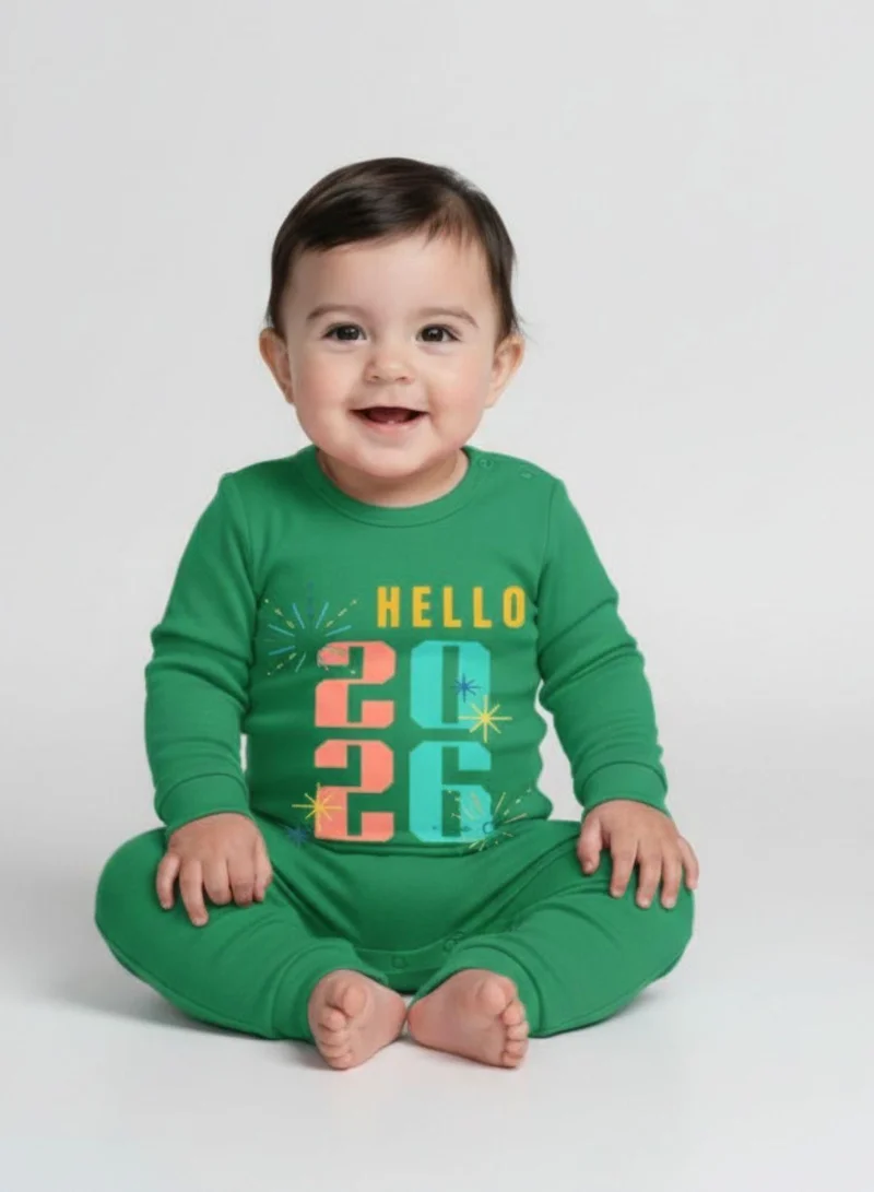 بيبي كلو Soft, breathable cotton romper for your baby’s first New Year.