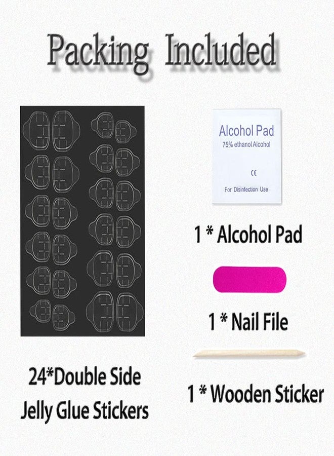 DOCVOEOMH Press on Nails Medium Almond Shaped Fake Nails with 3D Charms Design Opaque Full Cover Glue Stick on Nails for Women - Image 5