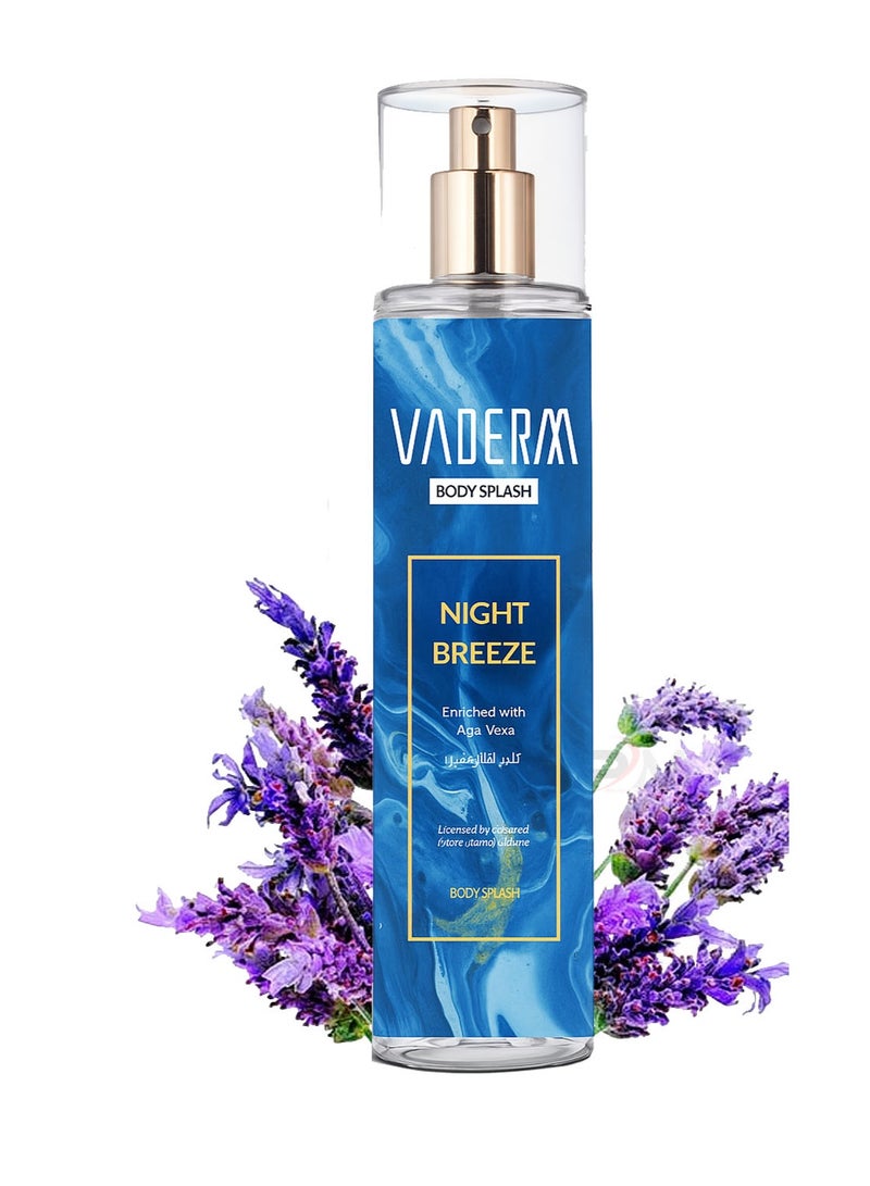 VADERM Body Splash Night Breeze Enriched With Aloe Vera 250 ML - Image 2