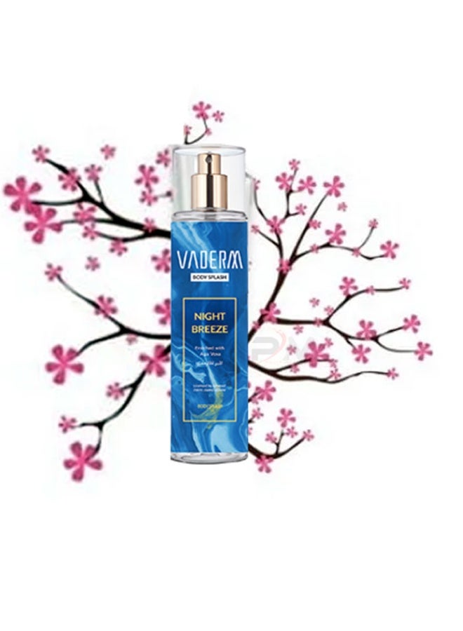VADERM Body Splash Night Breeze Enriched With Aloe Vera 250 ML - Image 4