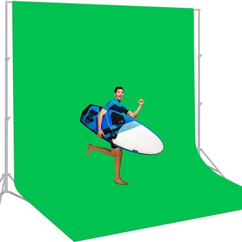 Stookin® 8x9 Feet Green Screen Photography Backdrop: Ideal for Content Creators, Photoshoots, VFX Editing, Zoom Meetings, Instagram Reels, Facebook Shorts, YouTube Videos, and Live Streaming - Image 1