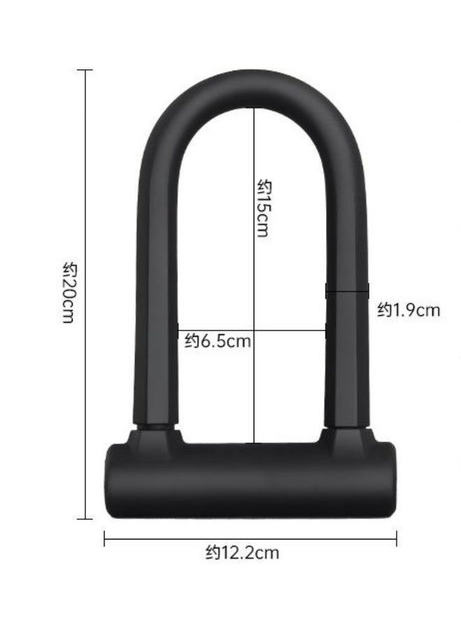 Bukela Bike Lock Heavy Duty Anti Theft U Lock with 5ft Security Cable and Keys 17mm Schackle Electric Scooter Lock, Bicycle Lock with Mounting Bracket for Ebike Motorcycle -Black - Image 2