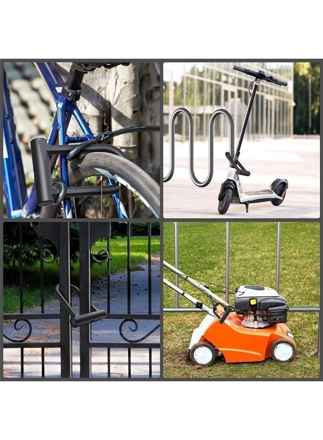 Bukela Bike Lock Heavy Duty Anti Theft U Lock with 5ft Security Cable and Keys 17mm Schackle Electric Scooter Lock, Bicycle Lock with Mounting Bracket for Ebike Motorcycle -Black - Image 5