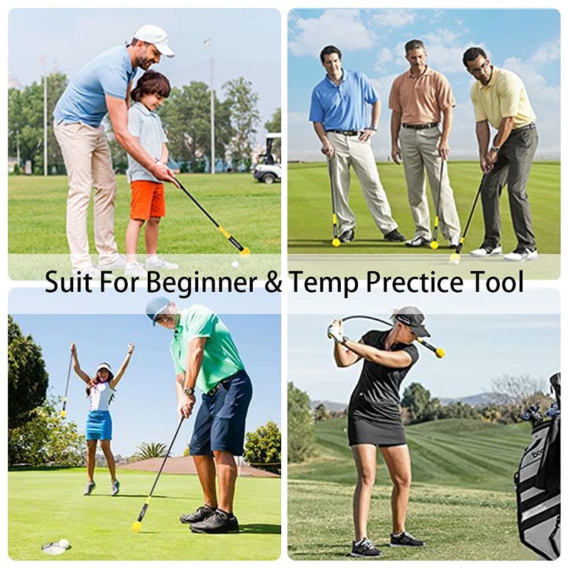 JARAGAR JARAGAR Golf Swing Trainer, Power Flex Golf Swing Training Aid for Improved Tempo Rhythm Balance and Strength, 48 Inches Yellow Golf Training Aids Warm-Up Stick Indoor Practice Accessories  - Image 2