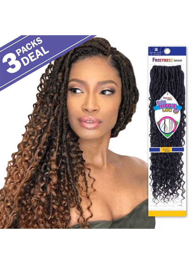 Shake-N-Go ضفائر كروشيه شعر صناعي فريترس بوهيمية هيبي 20" (3 عبوات T27) - Image 3