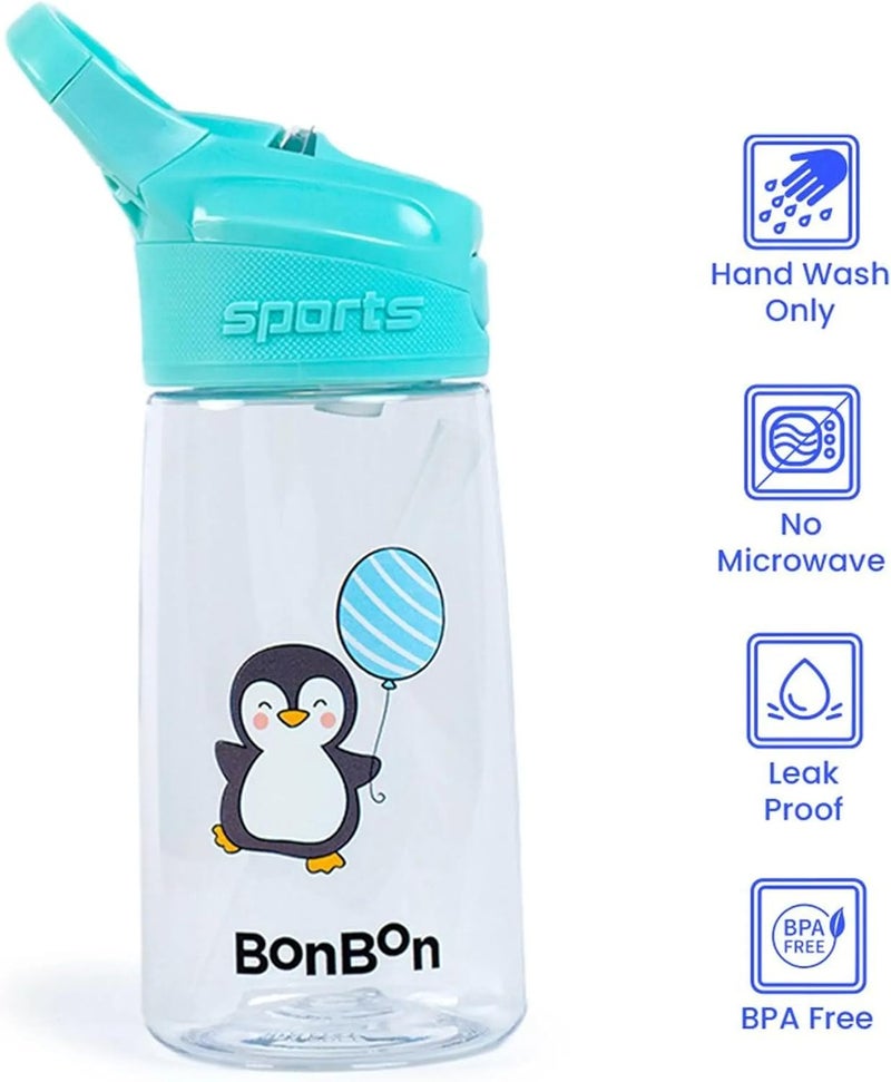 BonBon Elite Tritan Kids Water Bottle 450ml - Cute Penguin - Image 5