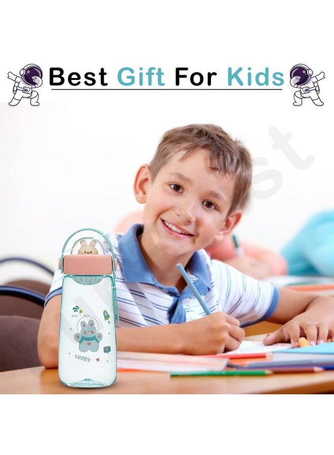 FunBlast Cute Water Bottle For Kids Bpa Free Water Bottle Anti Leak Non Toxic Durable Water Bottle For Girls Boys Children School Bottle For Kids 600 Ml (Sea Green) - Image 5