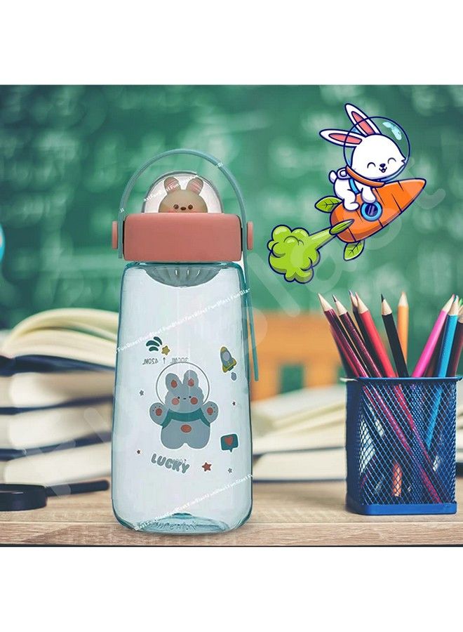 FunBlast Cute Water Bottle For Kids Bpa Free Water Bottle Anti Leak Non Toxic Durable Water Bottle For Girls Boys Children School Bottle For Kids 600 Ml (Sea Green) - Image 3