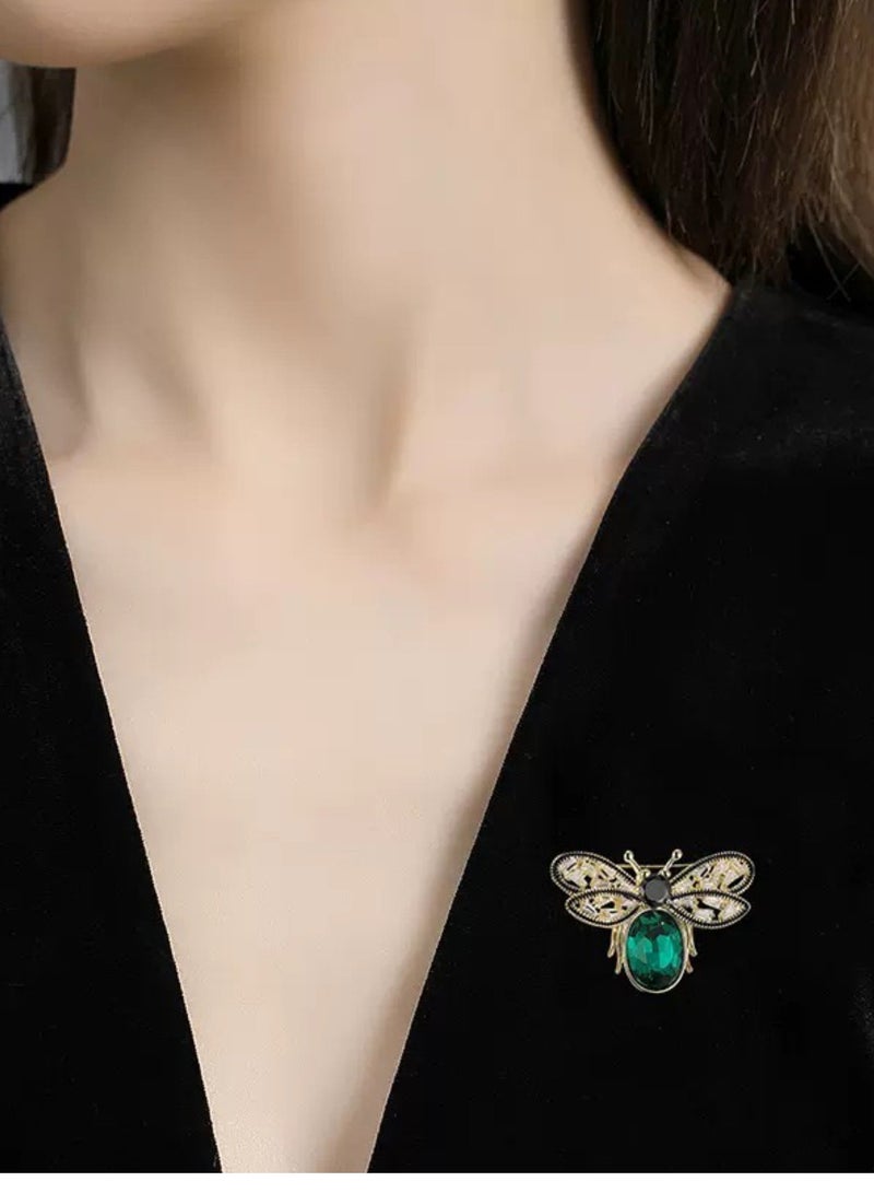 2 sets of rhinestone bee brooches for women, fashionable, unique, gold-plated, retro, insect, cute animal, bumblebee brooch, clothing accessories, birthday and holiday gifts - Image 1