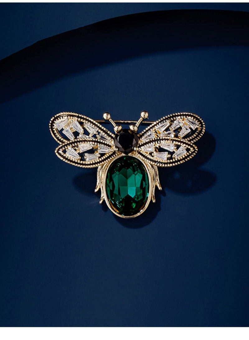 2 sets of rhinestone bee brooches for women, fashionable, unique, gold-plated, retro, insect, cute animal, bumblebee brooch, clothing accessories, birthday and holiday gifts - Image 3