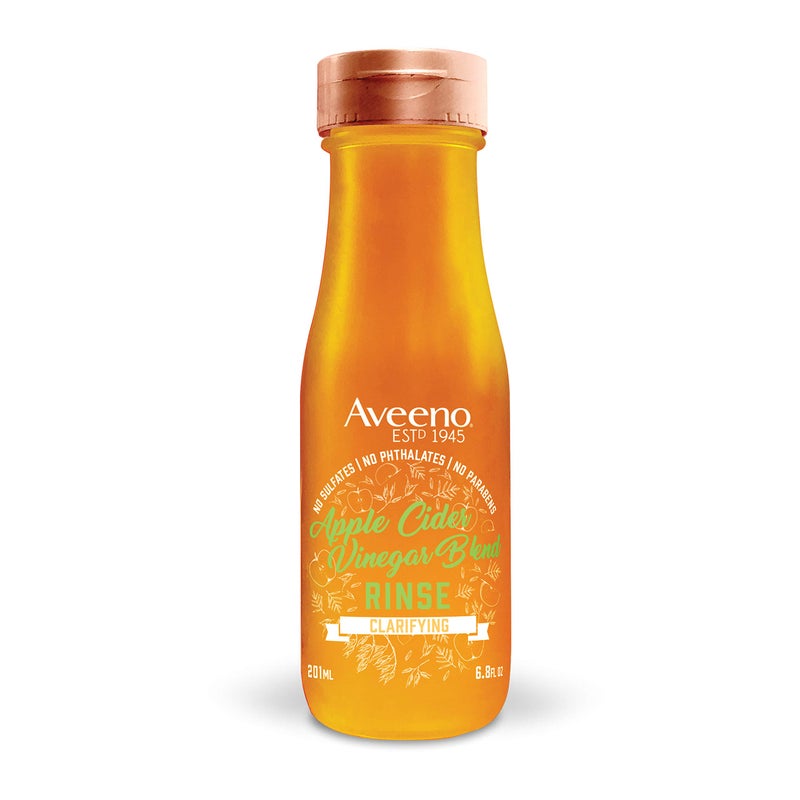 Aveeno Apple Cider Vinegar Clarifying In-Shower Rinse for Balanced, Shiny Hair - Sulfate-Free, pH-Balancing Treatment for Oily or Dull Hair, Paraben & Dye-Free, 6.8 Fl Oz - Image 1