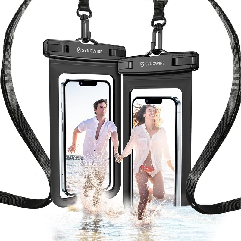 Syncwire Waterproof Phone Pouch [2-Pack] - Universal IPX8 Waterproof Phone Case Dry Bag with Lanyard Compatible with iPhone 15 14 13 12 11 Pro XS MAX XR X Samsung S23 S22 S20 More Up to 7 Inches - Image 1