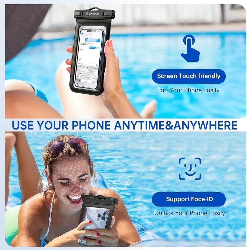 Syncwire Waterproof Phone Pouch [2-Pack] - Universal IPX8 Waterproof Phone Case Dry Bag with Lanyard Compatible with iPhone 15 14 13 12 11 Pro XS MAX XR X Samsung S23 S22 S20 More Up to 7 Inches - Image 3