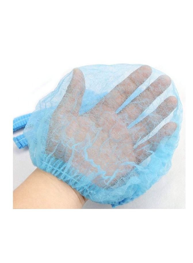 vsell24 Disposable Bouffant Hair Net Kitchen Bathroom Cafeteria Restaurant Elastic Shower Cap Blue - Image 5