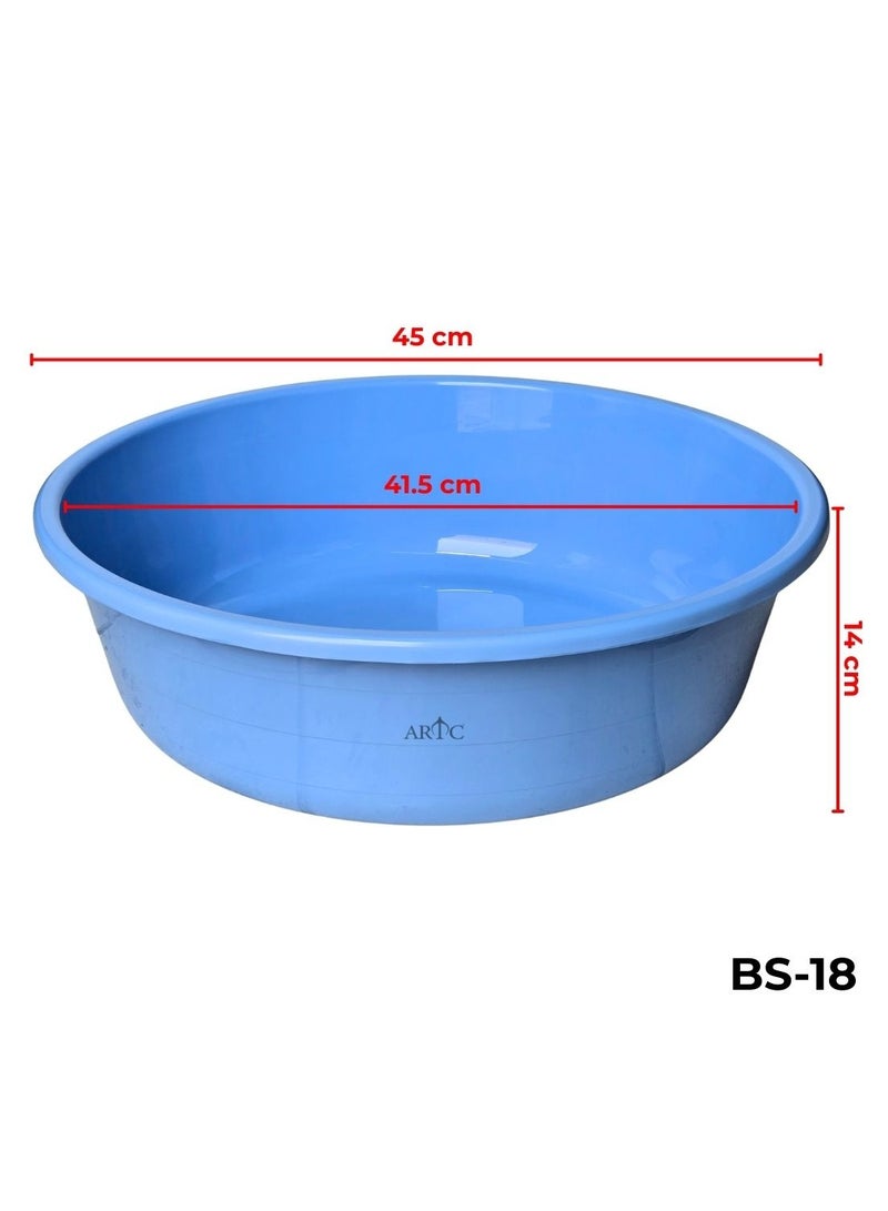 ARTC 15L Heavy-Duty Plastic Bath Tub (Blue) – Premium Multi-Purpose Round Basin for Laundry, Dishwashing, Cleaning, Soaking, Water Storage & Home Organization – Stackable & Durable - Image 2
