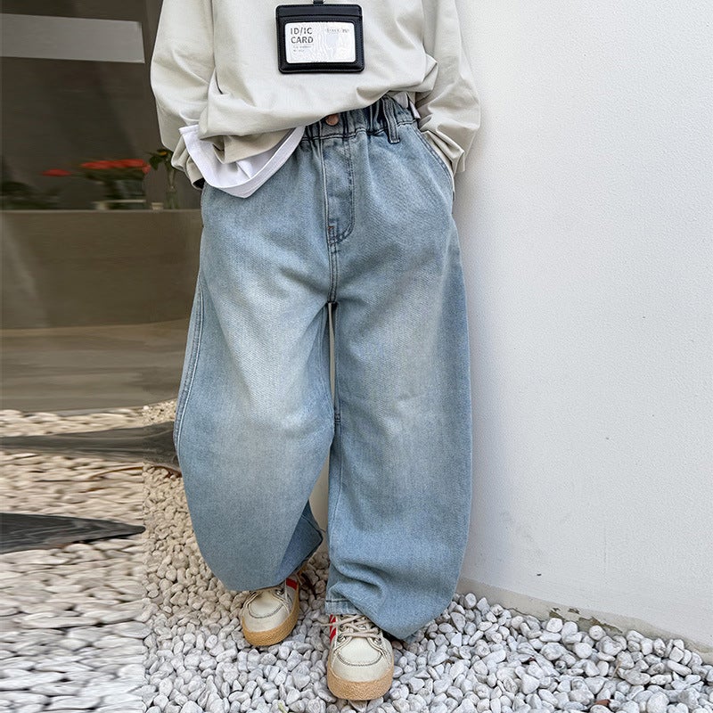 Children'S Boys' Denim Pants Spring Boys Casual Pants Spring Middle And Big Children'S Trendy - Image 1