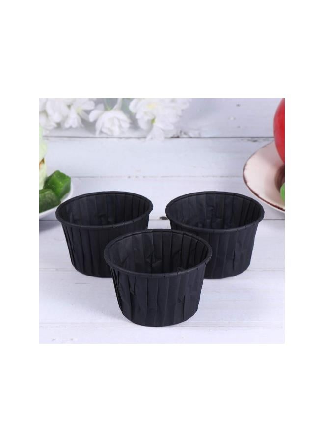WYBOT Baking Cup Cupcake Liners 60PCS Paper Small Cake Holder Oil-Proof Non-Stick Muffin Cup Party Favors Baking Cups Supplies for Home Dessert Shop (Black)  - Image 1