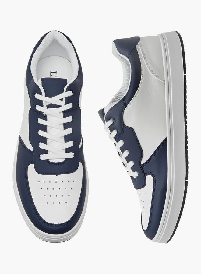 LBL by Shoexpress Men Perforated Lace-Up Sneakers