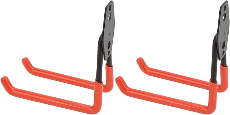 خطافات حائط معدنية ثقيلة لمرآب 2 قطعة خطاف مزدوج برتقالي لتخزين الدراجات والأدوات - Image 4