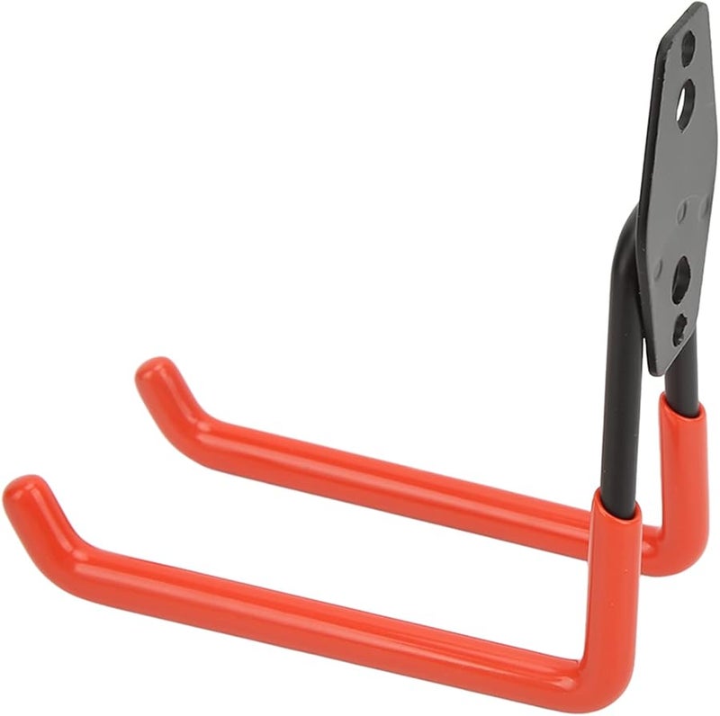 خطافات حائط معدنية ثقيلة لمرآب 2 قطعة خطاف مزدوج برتقالي لتخزين الدراجات والأدوات - Image 3