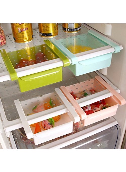 svk dream SVK Dream Fridge Space Saver Organizer Slide Storage Rack Shelf Drawer Fridge Storage containers for Vegetables Fridge Storage Racks Fridge Storage Boxes Pack of 2  - Image 1