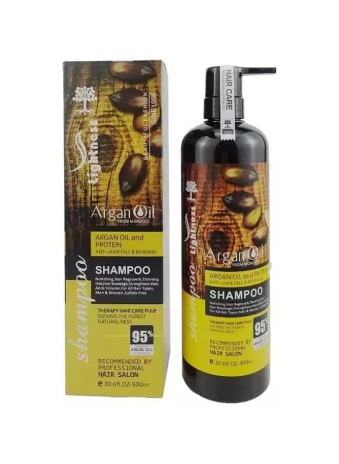 Lightness Argan Oil Anti-Hairfall And Renewal Shampoo 900ml  - Image 3