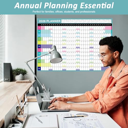 OFIFO® 2026 Wall Calendar 29"x20" Large Yearly Planner with Stickers, 12-Month Hanging Poster Calendar for Office Home Study, Daily Schedule Organizer - Image 5