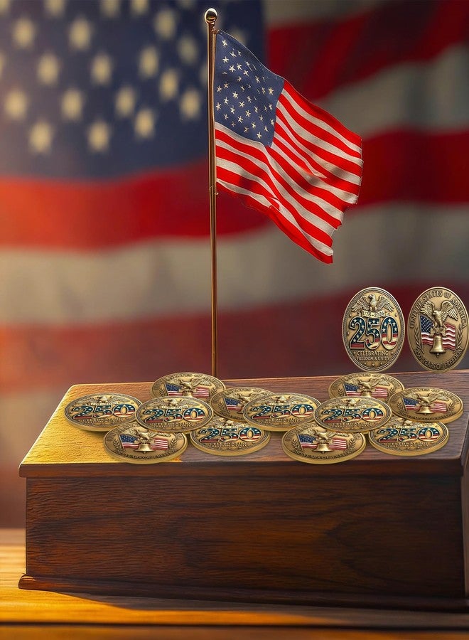 Highergo 250th Anniversary Commemorative Coins USA Eagle and Patriotic Symbols Collectible 250 Year Merchandise for Celebration Display Collectors Challenge Coin Gift(10 Pcs,Style 6) - Image 5