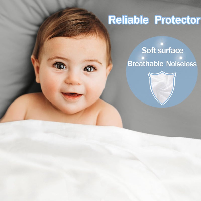 Softhour 2 Pack Full Premium Waterproof Mattress Protector  Soft Breathable Mattress Pad Cover  Noiseless Waterproof Bed Cover - Stretch to 21"" Fitted Deep Pocket Mattress Protection Cover-Dark Grey  - Image 2