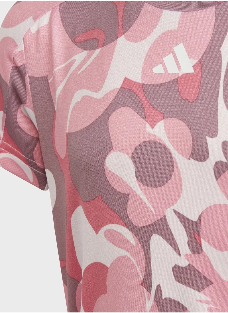 Adidas Kids Train Essential All Over Printed T-Shirt
