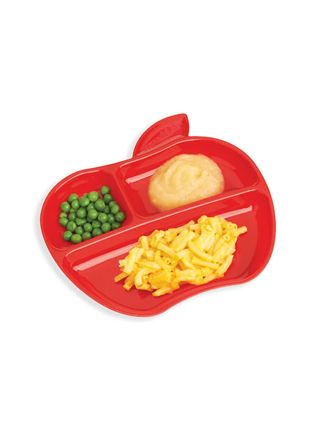 Munchkin Pack Of 3 Lil' Apple Divided Toddler Plates