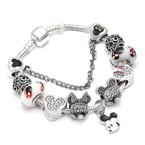 MIADEAL Cartoon Mouse Theme Silver Charms Bracelet - Image 1