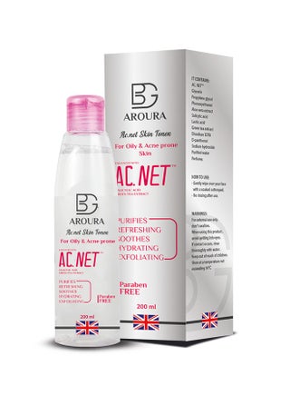 Aroura   Skin Toner With Salicylic Acid And  AC.NET For Oily Skin 200 ML - pzsku/Z624C8DAA6E0FFEB0C66DZ/45/_/1702928918/1cc01fde-bd47-4fd9-a65b-1e9867654f68
